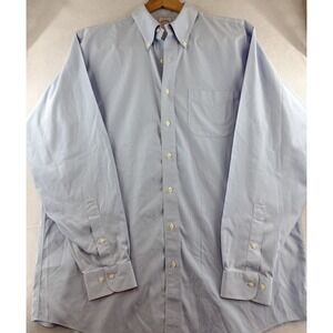 Brooks Brothers 1818 Long Sleeve Shirt‎ Men's 17-6/7 Blue White Check Non Iron